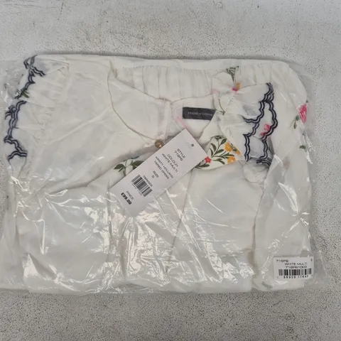 BAGGED FRENCH CONNECTION KIRSTY HOLLAND TIERED DRESS IN WHITE MULTI SMALL