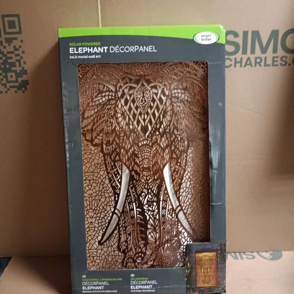SMART SOLAR ELEPHANT DECORPANEL SOLAR POWERED WALL ART BOXED