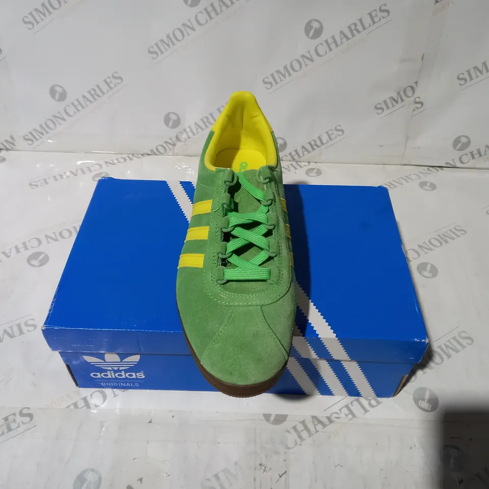 ADIDAS TRIMM MASTER GREEN AND YELLOW SIZE 9