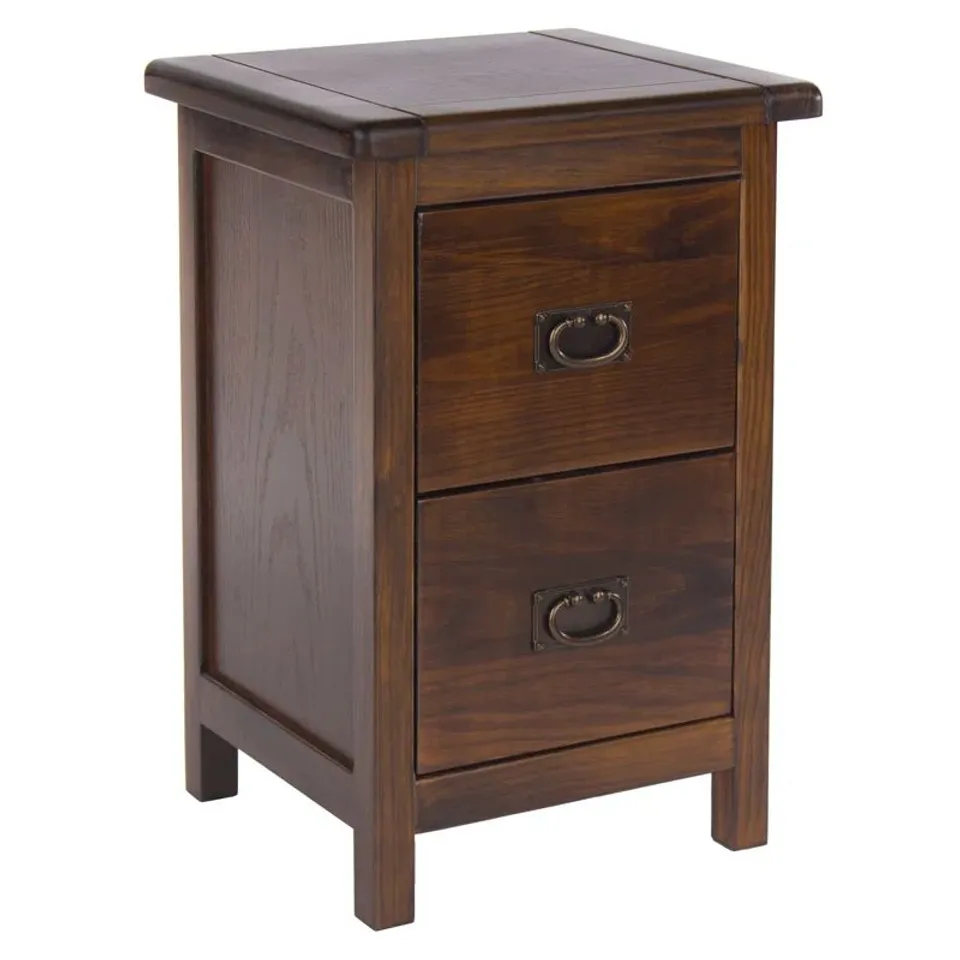 BOXED ALSACE 2 DRAWER BEDSIDE PETITE TABLE - ANTIQUE WAX (1 BOX)