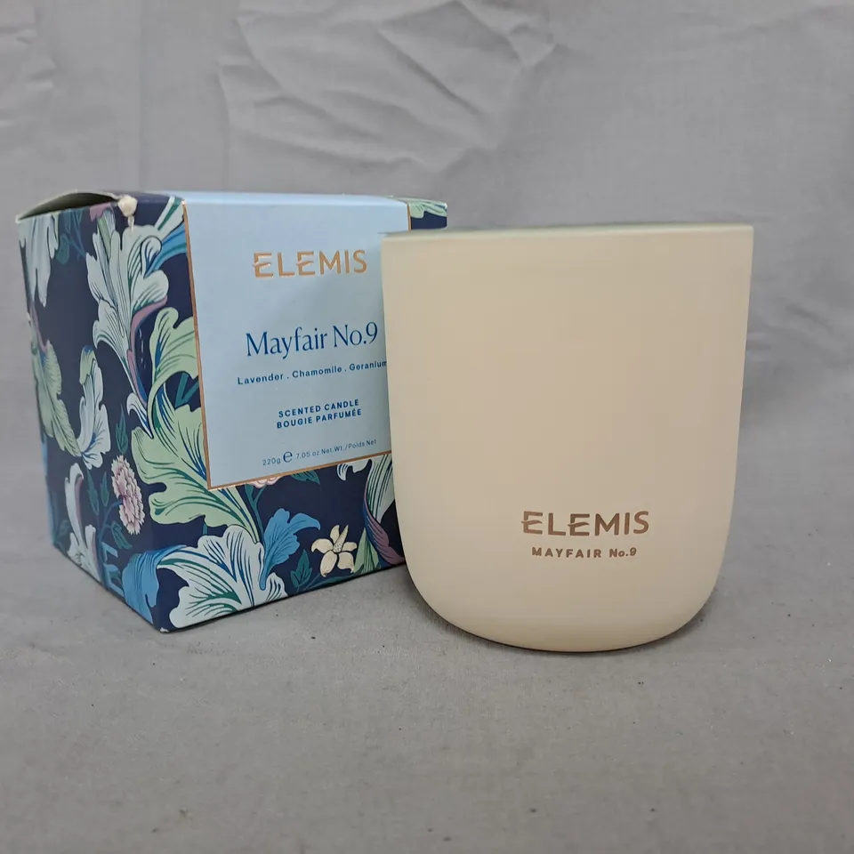 ELEMIS MAYFAIR NO.9 SCENTED CANDLE – LAVENDER, CHAMOMILE & GERANIUM (BOXED)
