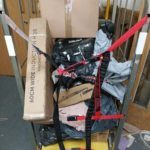 CAGE OF APPROXIMATELY 8 ASSORTED BROKEN ITEMS TO INCLUDE - INDUCTION HOB, MICROWAVE, AND AIR FRYER ETC. COLLECTION ONLY