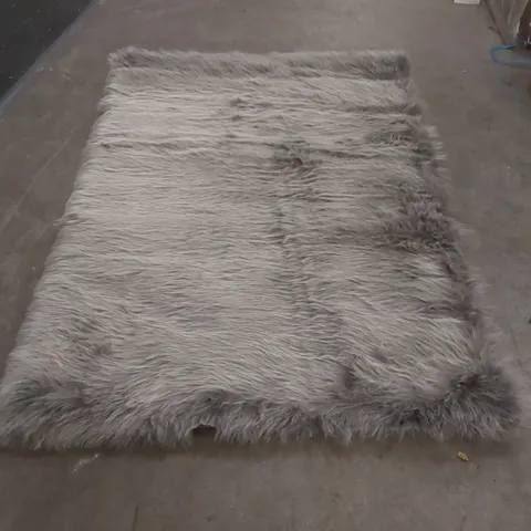 QUALITY POLAR PLUSH AKETZALLI MACHINE TUFTED GREY AREA RUG - 120 x 170cm