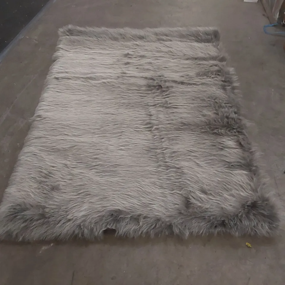 QUALITY POLAR PLUSH AKETZALLI MACHINE TUFTED GREY AREA RUG - 120 x 170cm