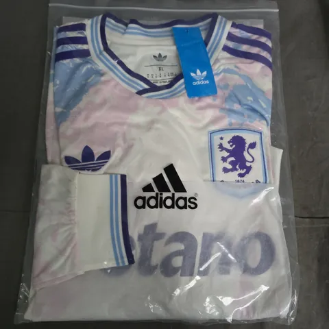 BAGGED ADIDAS ASTON VILLA JERSEY IN WHITE MUTLI - XL