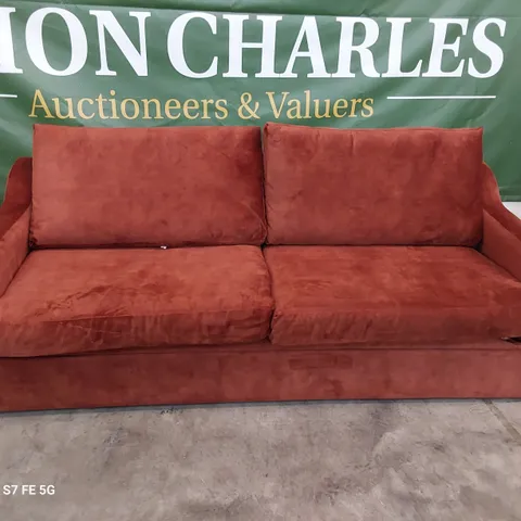 DESIGNER FOUR SEATER METAL ACTION SOFABED COPPER PLUSH FABRIC