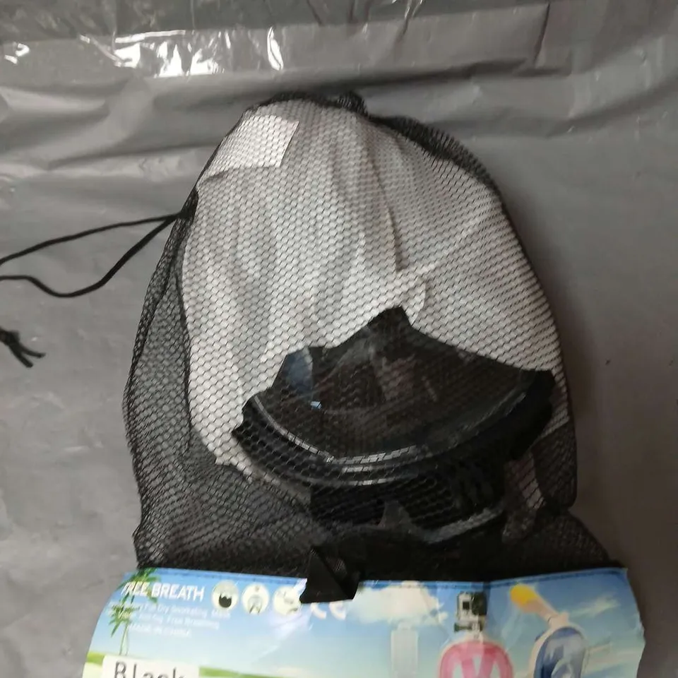 FREE BREATH FULL DRY SNORKELLING MASK BLACK SIZE L/XL 