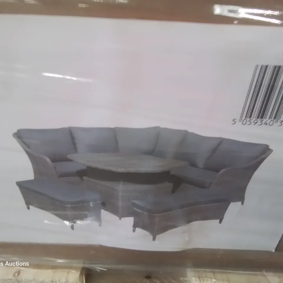 BOXED HAMILTON CORNER DINING SET (BOX 1 OF 2 ONLY, NO DINING TABLE)