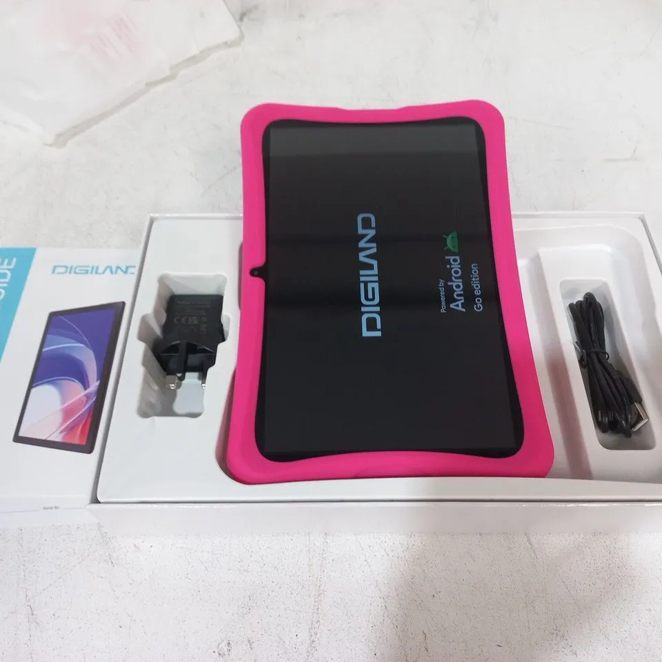 BOXED DIGILAND 10.1" KIDS TABLET WITH PROTECTIVE PINK CASE