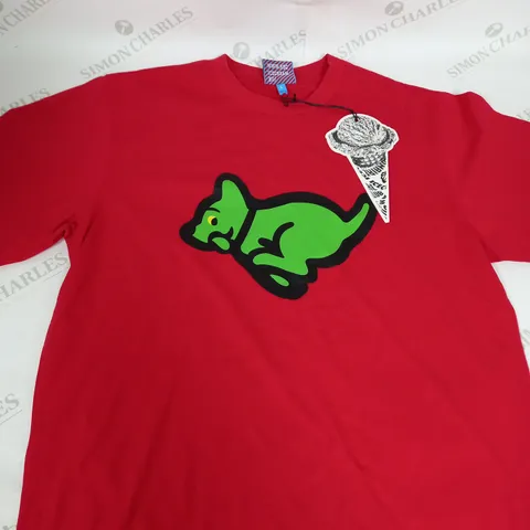 ICE CREAM RUNNING PUPPY COTTON T-SHIRT SIZE L