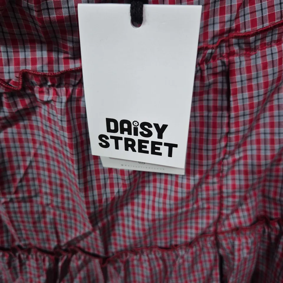 DAISY STREET WOMEN'S RED CHECK MAXI SKIRT , UK 10 (US M, EUR 38) - TAG ATTACHED