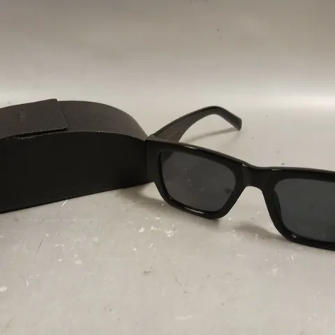 PRADA RECTANGLE LENS BLACK FRAME SUNGLASSES