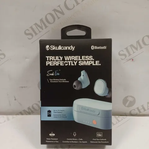 SKULL CANDY TRULY WIRELESS BLUETOOTH EARBUDS, BLUE - S2TVW