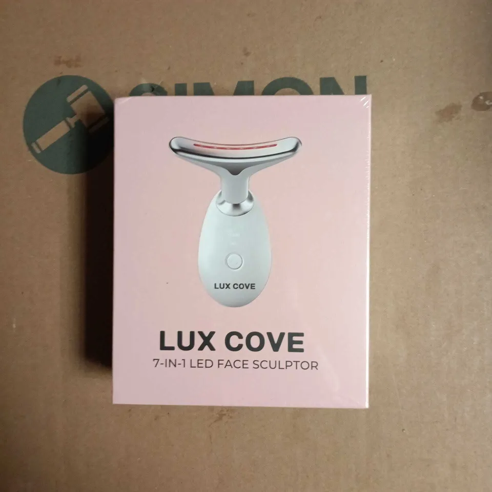 LUX COVE 7-IN-1 LED FACE SCULPTOR – PINK BOXED