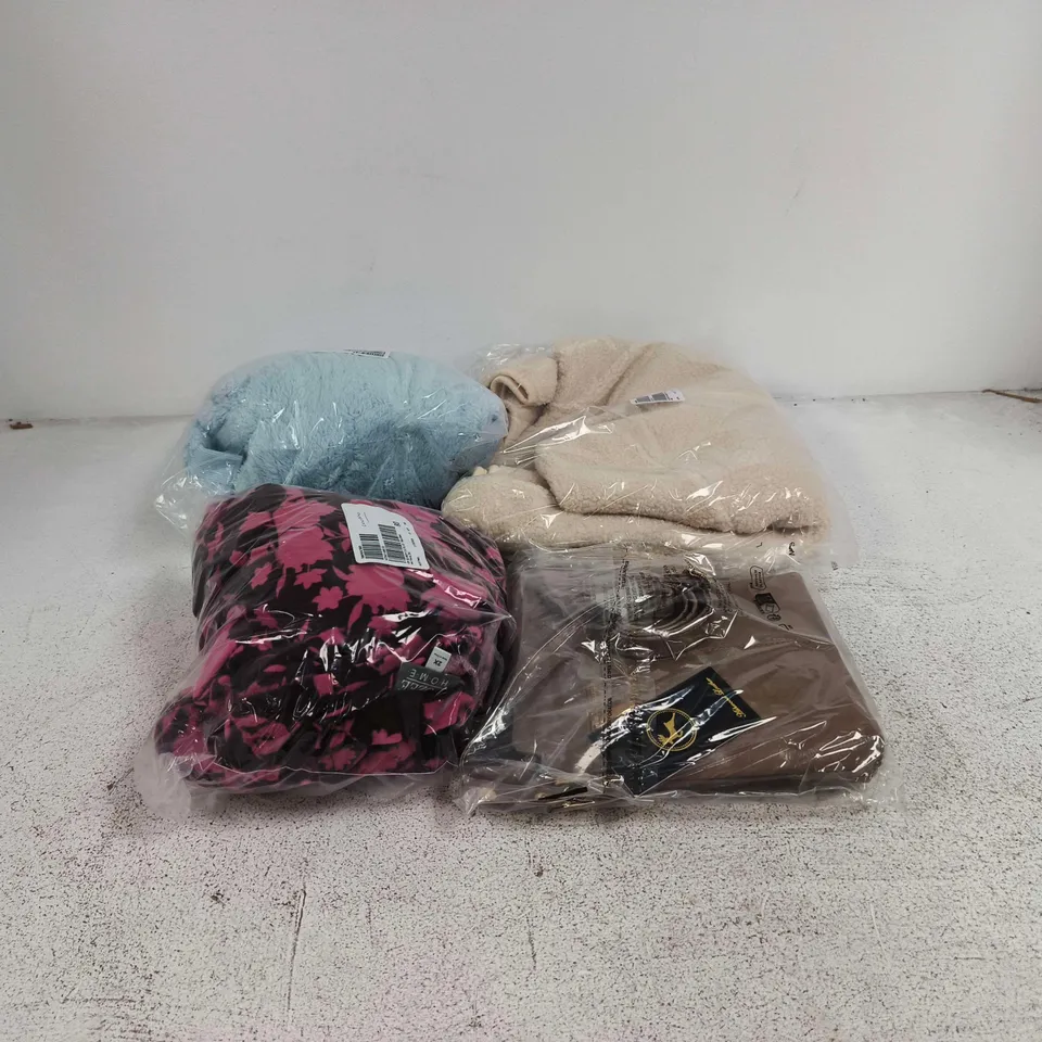BOX OF APPROXIMATELY 20 ASSORTED CLOTHING ITEMS TO INCLUDE ASHWOOD LEATHER BAG, COZEE HOME, D&C ETC