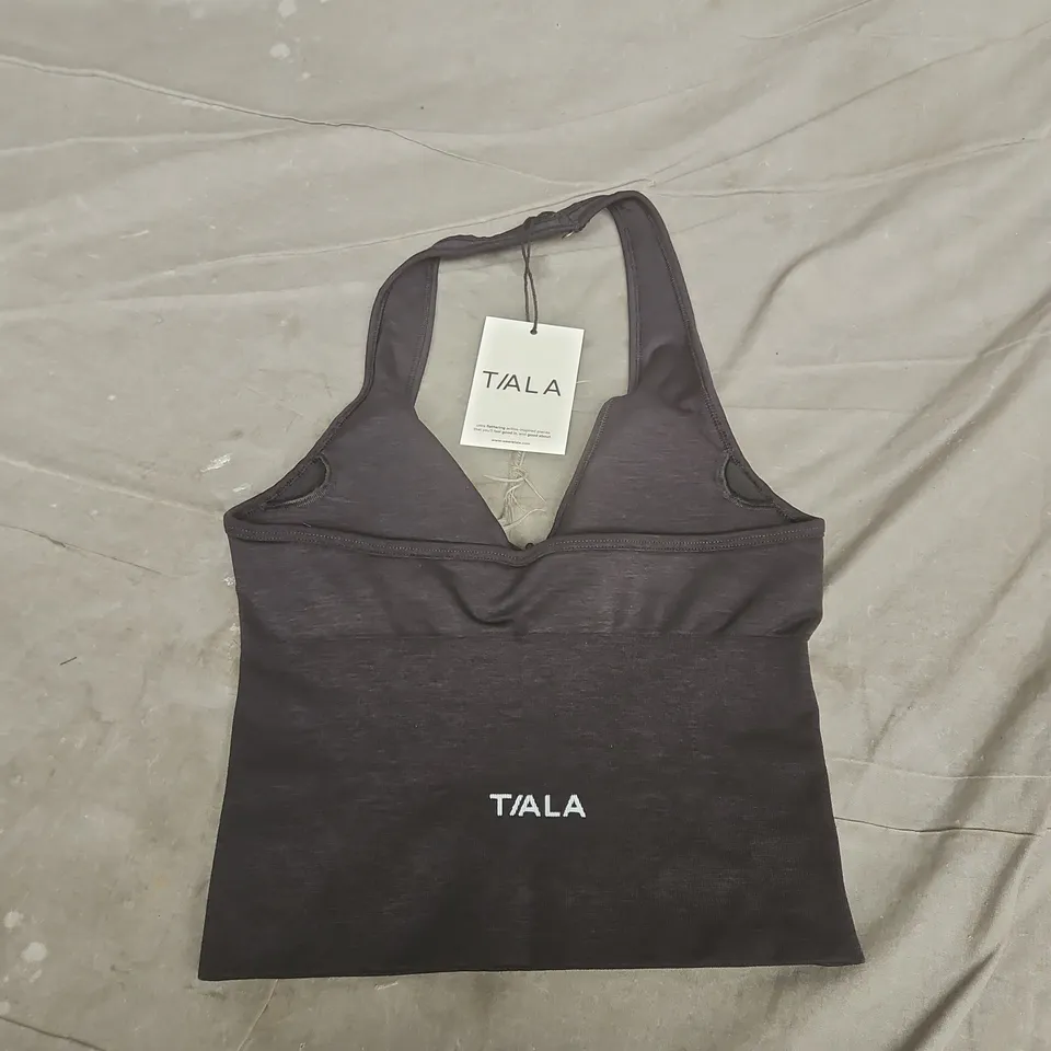 TALA SCULPT SEAMLESS HALTER TANK – BLACK MARL (SIZE S)