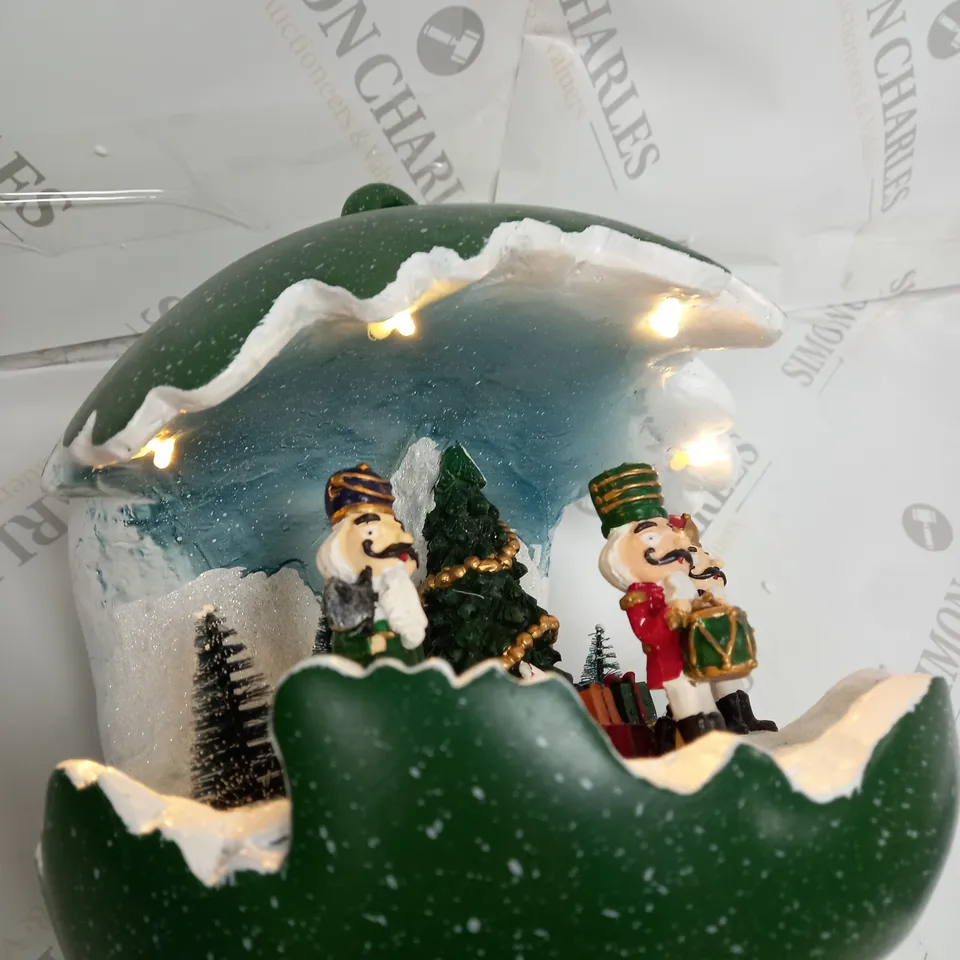 BOXED SANTAS EXPRESS PRE-LIT SPHERE WITH CHRISTMAS CHARACTER SCENE