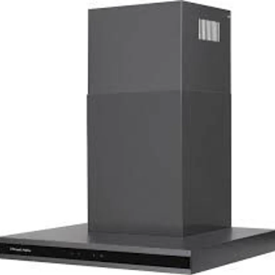 BRAND NEW BOXED RUSSELL HOBBS 60CM WIDE BLACK GLASS & DARK STEEL T-SHAPED CHIMNEY COOKER HOOD (1 BOX)
