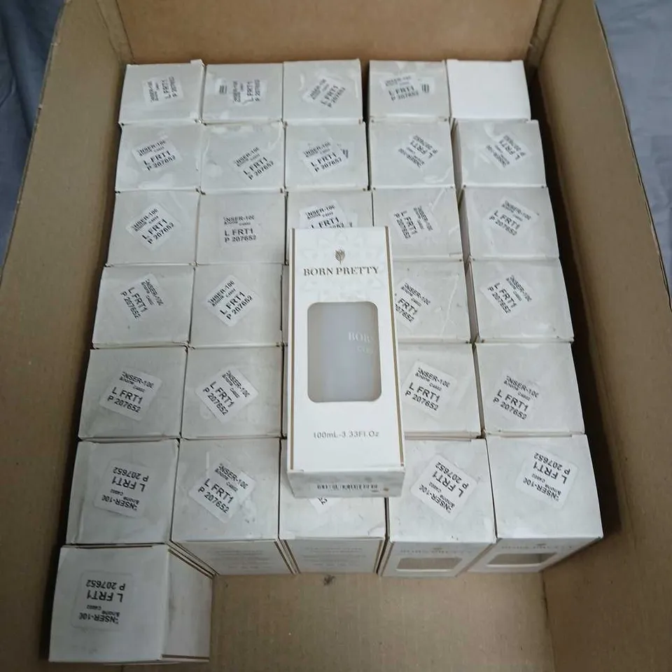 BOX OF APPROXIMATELY 30 BORN PRETTY CLEANSER PLUS 