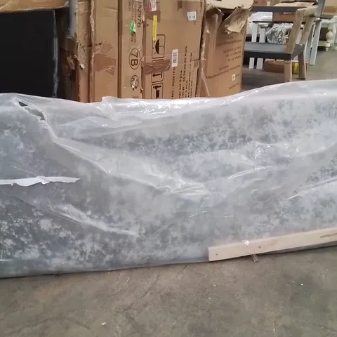 CRUSHED VELVET UPHOLSTERED DOUBLE HEADBOARD -SILVER- 