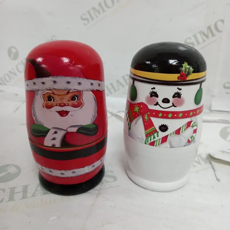 BOXED MR CHRISTMAS SET OF 2 NESTING DOLLS