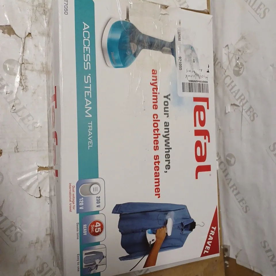 TEFAL DT7050 ACCESS' MINUTE DUAL VOLTAGE TRAVEL GARMENT/CLOTHES STEAMER