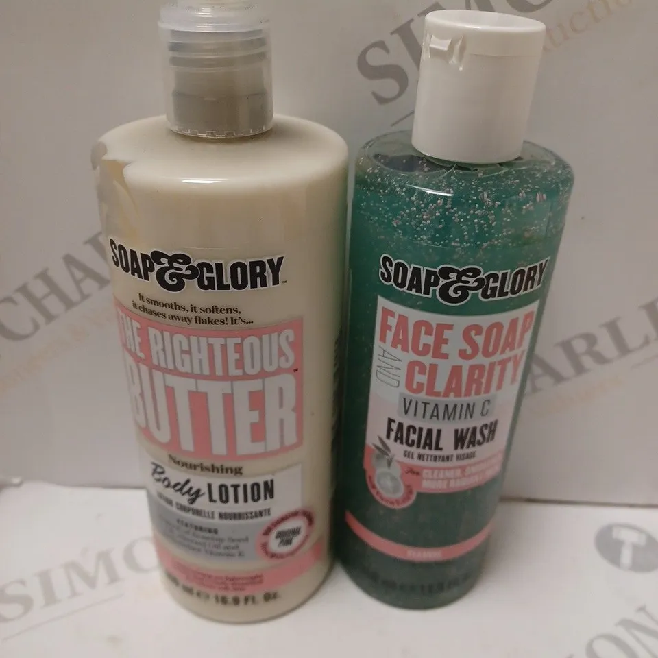 SOAP & GLORY FACE SOAP 350ML AND BODY LOTION 500ML