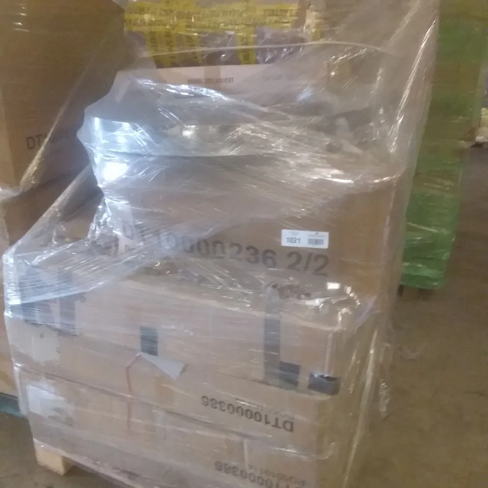 PALLET OF ASSORTED TABLE PARTS TO INCLUDE; KOMORO DINING TABLE PARTS, PEAKE TABLE PARTS AND FRANKLIN TABLE PARTS