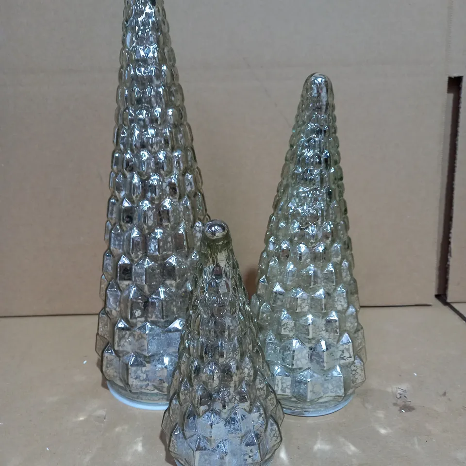 ALISON CORK SET OF MERCURY GLASS TREES