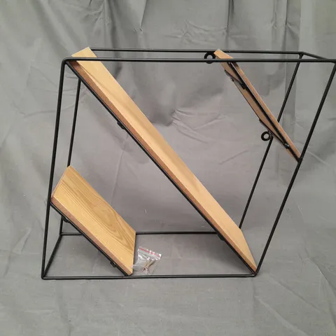 BOXED UNBRANDED DIAMOND SHAPE IRON FRAME WALL SHELF