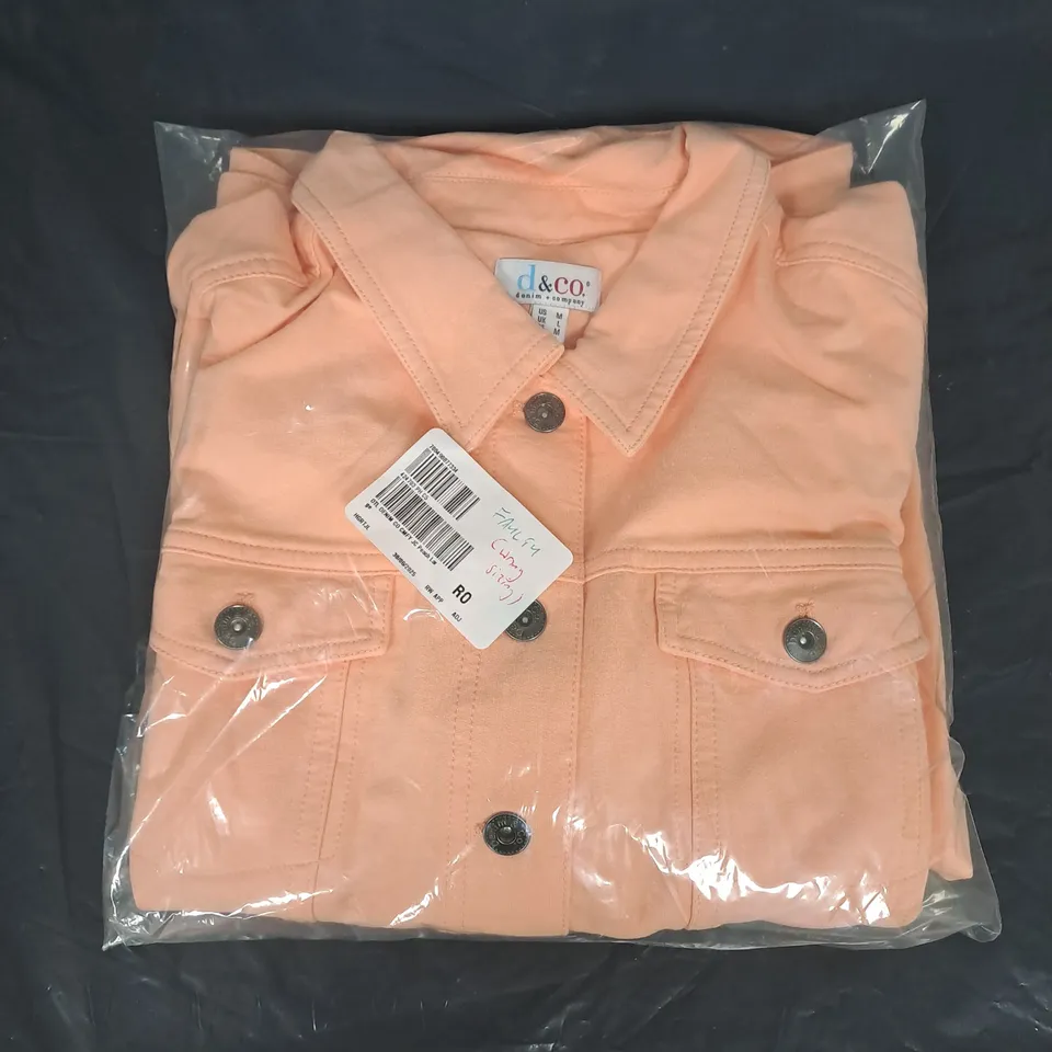DENIM & CO. COMFY DENIM STYLE JACKET WITH COLLAR - L