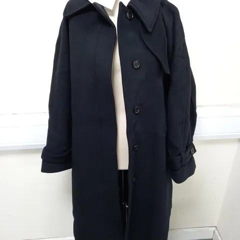 COS BLACK BUTTON FRONT COAT - EUR XS