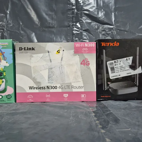 BOX OF APPROXIMATELY 15 ASSORTED HOUSEHOLD AND ELECTRICAL ITEMS TO INCLUDE TENDA N300 WI-FI 4G LTE ROUTER, DIY INSTANT DIGITAL CAMERA, ETC - COLLECTION ONLY