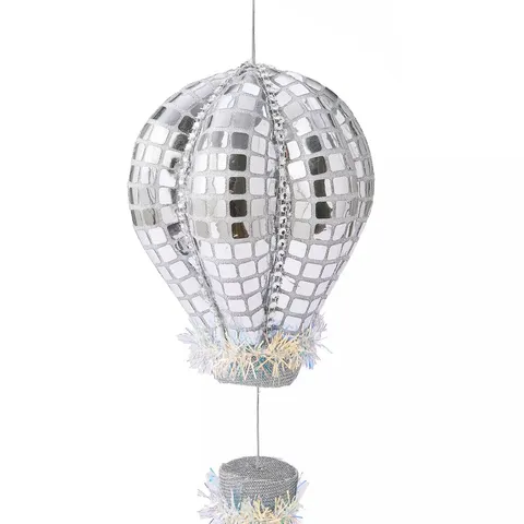 DISCO HANGING HOT AIR BALLOON CHRISTMAS DECORATION - 22 CM