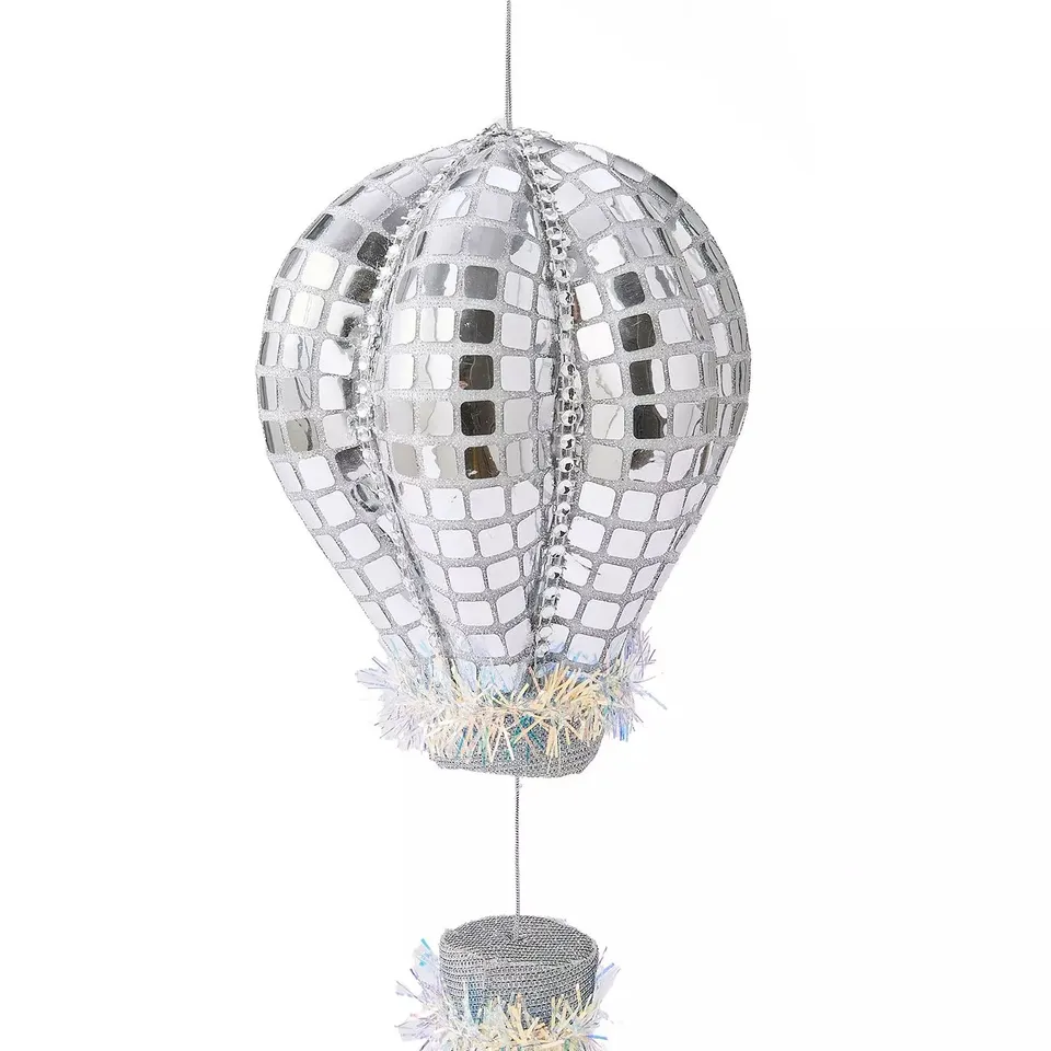 DISCO HANGING HOT AIR BALLOON CHRISTMAS DECORATION - 22 CM
