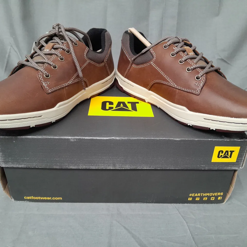 BOXED PAIR OF CAT SHOES IN BROWN UK SIZE 8