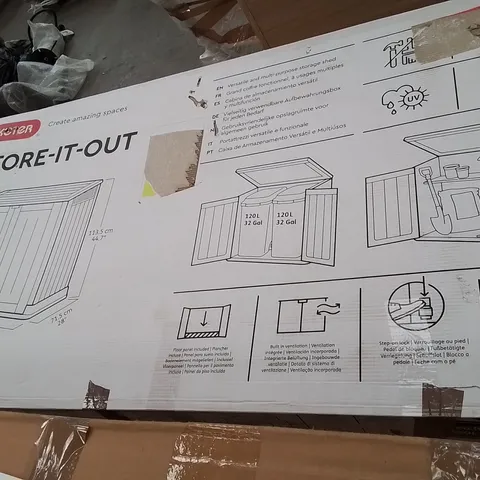 BOXED KETER STORE-IT-OUT VERSATILE MULTIPURPOSE STORAGE SHED