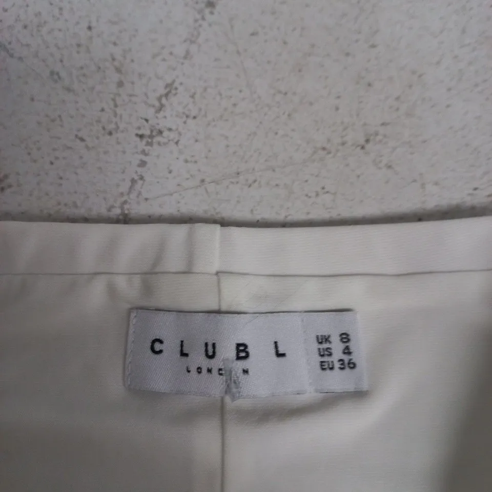 CLUB L LONDON WHITE SKIRT – UK 8 (EU 36) – WOMEN’S CLOTHING