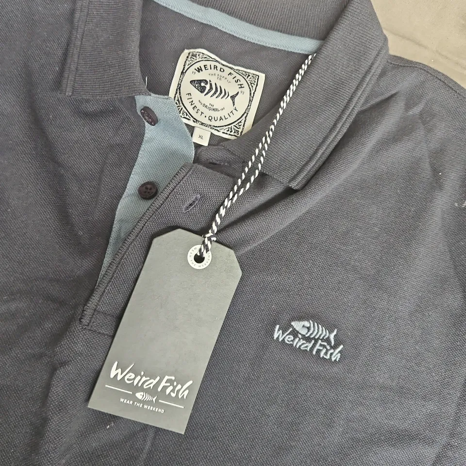 WEIRD FISH MILES ORGANIC PIQUE POLO IN NAVY - XL