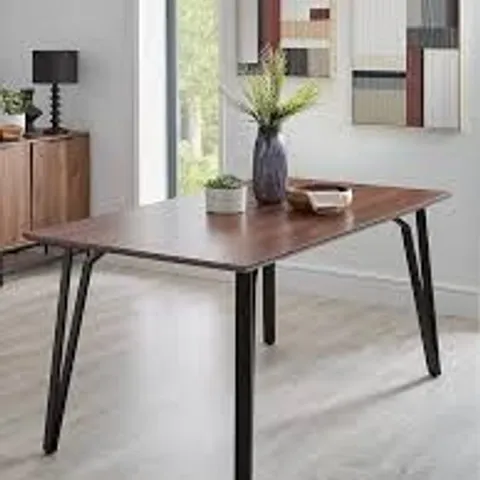 BOXED SHELDON 160CM DINING TABLE - BROWN (1 BOX)