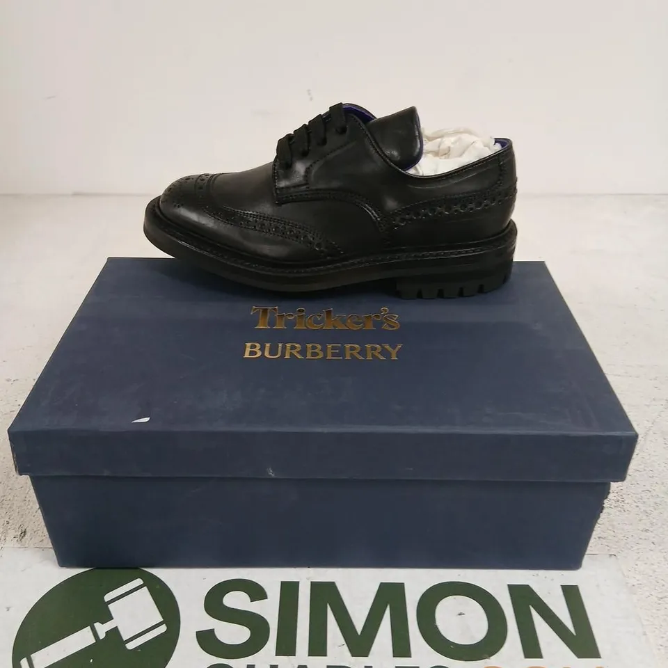 BURBERRY X TRICKER'S DERBY SHOES – BLACK LEATHER, UK 4