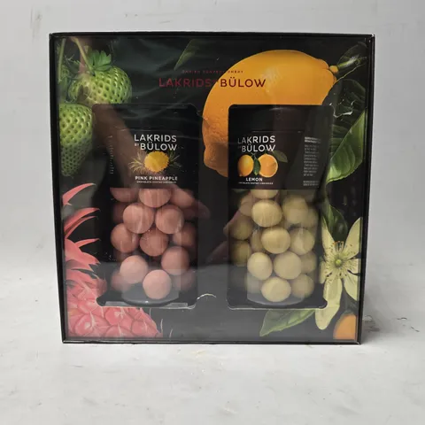 BOXED LAKRIDS BY BULOW PINK PINEAPPLE & LEMON CHOCOLATE COATED LIQUORICE