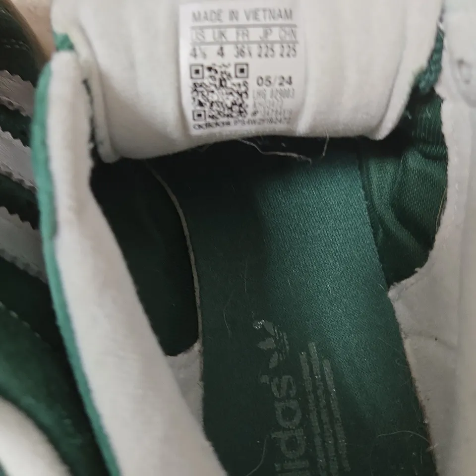 ADIDAS GAZELLE GREEN SUEDE TRAINERS UK 4