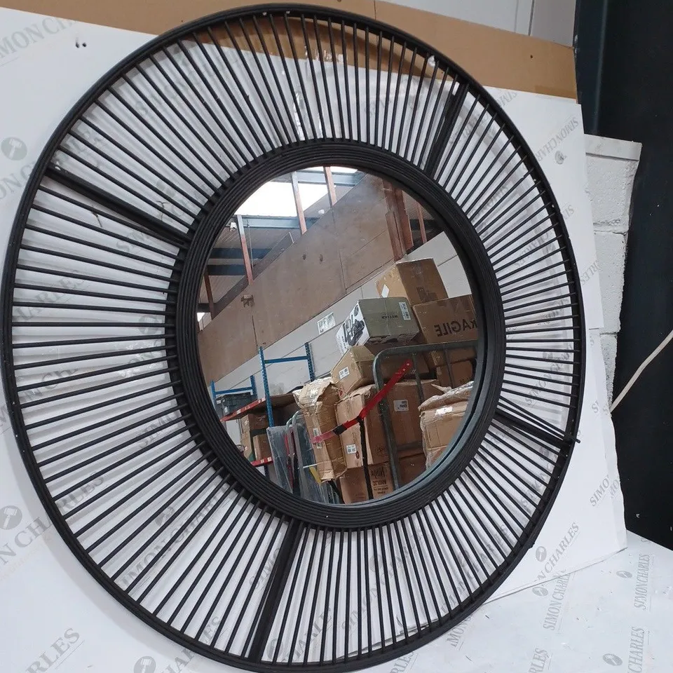 KELLY HOPPEN BAMBOO CIRCULAR MIRROR, BLACK [COLLECTION ONLY]