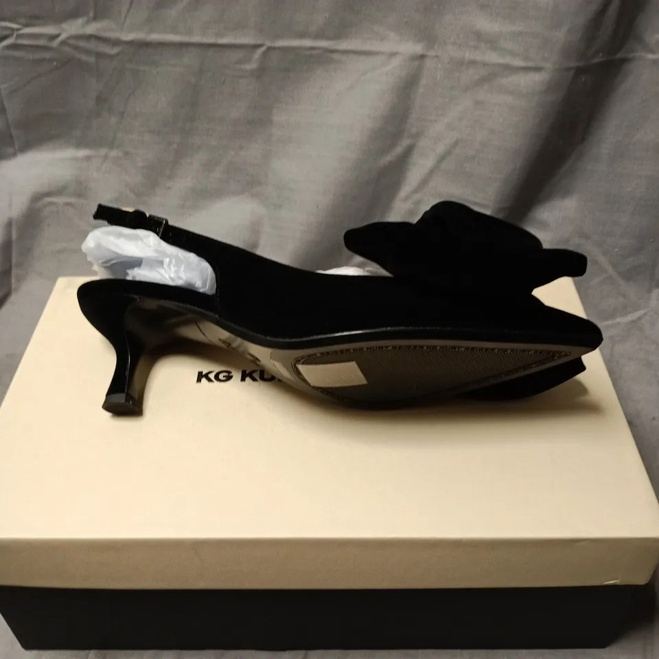 KURT GEIGER BLACK VELVET SLINGBACK HIGH-HEELS – BOXED SIZE 37
