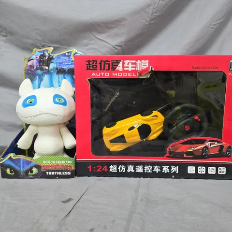 BOX OF APPROXIMATELY 8 ASSORTED TOYS AND GAMES TO INCLUDE RC CAR, ETC - COLLECTION ONLY