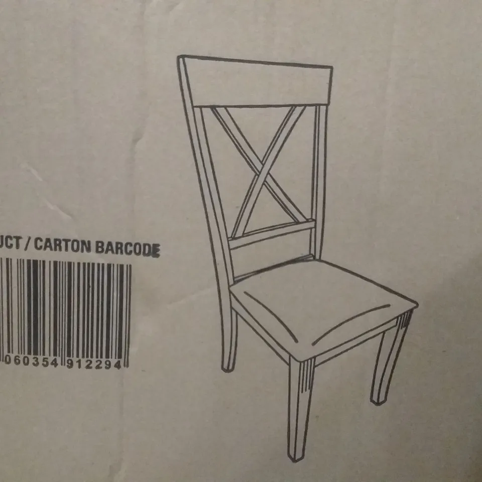 BOXED DAVENPORT DINING CHAIR WHITE/IVORY X2