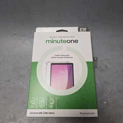 BOX OF APPROXIMATELY 12 MINUTE ONE LENOVO M8 4TH GEN CLEAR CASE
