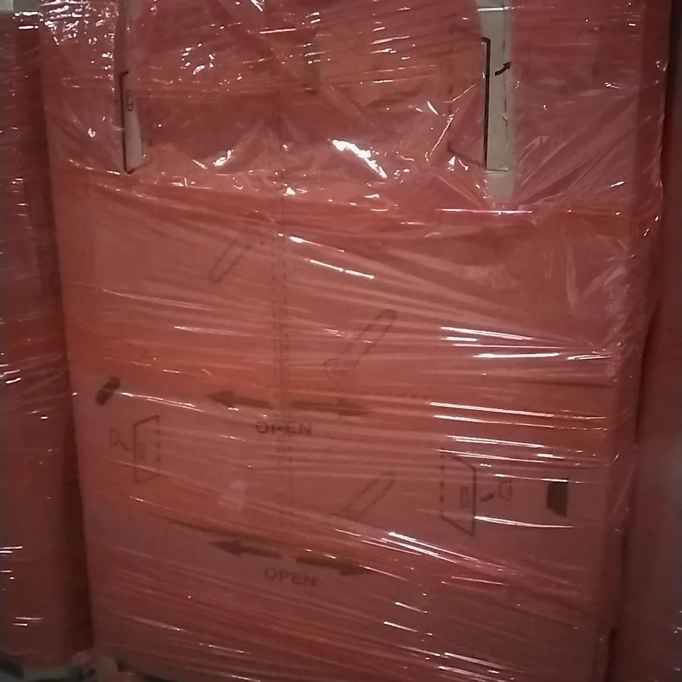 PALLET OF ASSORTED ITEMS INCLUDING- CEILING FAN WITH LIGHT, YOGA MAT
