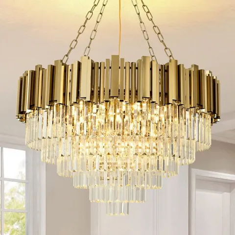 BOXED 12-LIGHT UNIQUE/STATEMENT CHANDELIER (1 BOX)